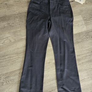 Dark Navy Straight-Leg Dress Pants